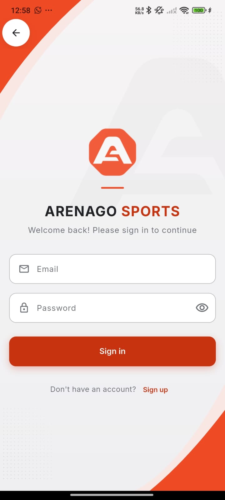 ArenaGo Sport sign in